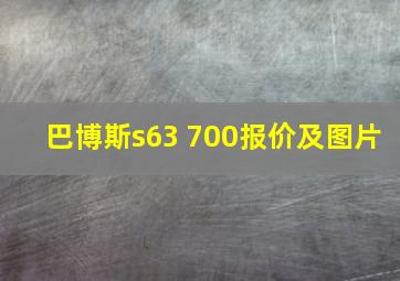 巴博斯s63 700报价及图片